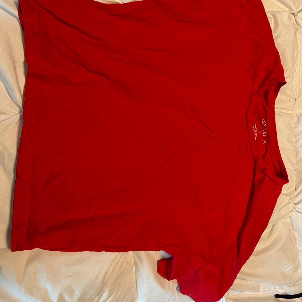 Casual Red Short Sleeve Tee